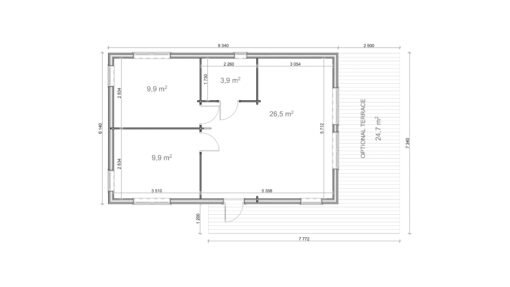 Isolerad Trähus Kaia 9.34 × 6.14 m - Bild 7