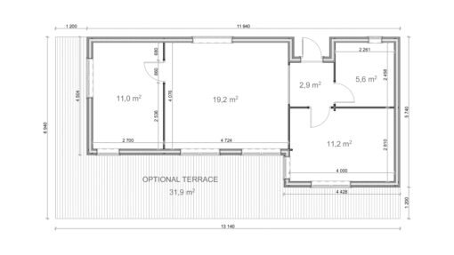 Isolerat Tiny House NORDIC-L 5.74 × 11.94 m - Bild 7