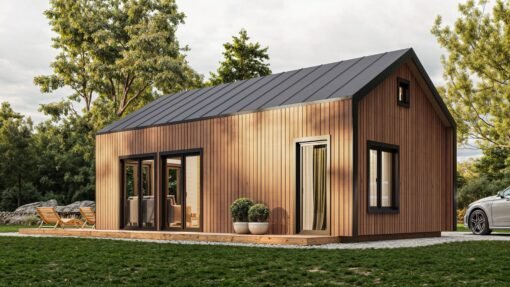 Isolerat trähus Solari 5.09 x 8.59 m