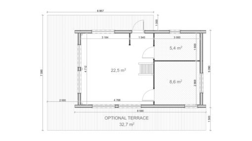 Isolerat trähus Solari  5.09 x 8.59 m - Bild 7
