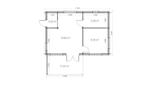 Isolerad Modern Stuga Verno 7.74 × 5.34 m - Bild 7