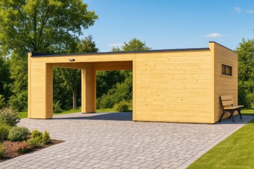 🚗 Garage BIZON 24 m² + 36 m² Carport – 44 mm + 100 mm + 19 mm