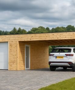 🚗 Garage BIZON 24 m² + 36 m² Carport – 44 mm + 100 mm + 19 mm
