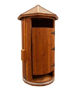 Rund utomhusdusch i trä Ø1.1 m