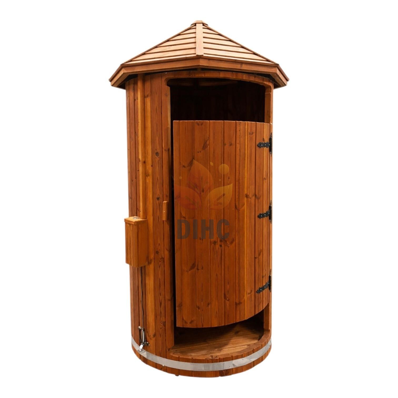 Rund utomhusdusch i trä Ø1.1 m