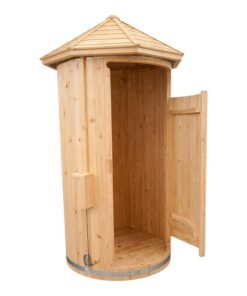 Rund utomhusdusch i trä Ø1.1 m