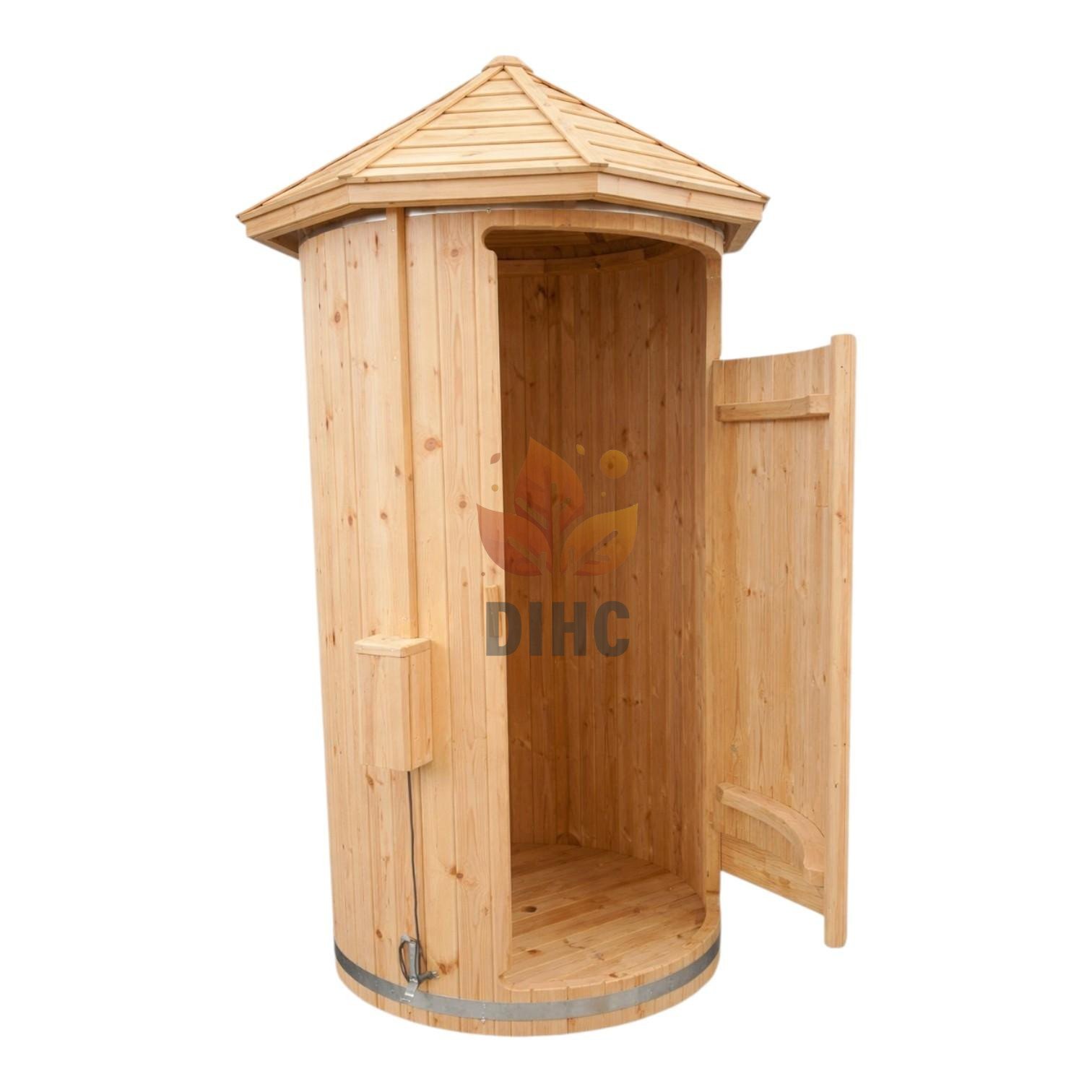 Rund utomhusdusch i trä Ø1.1 m