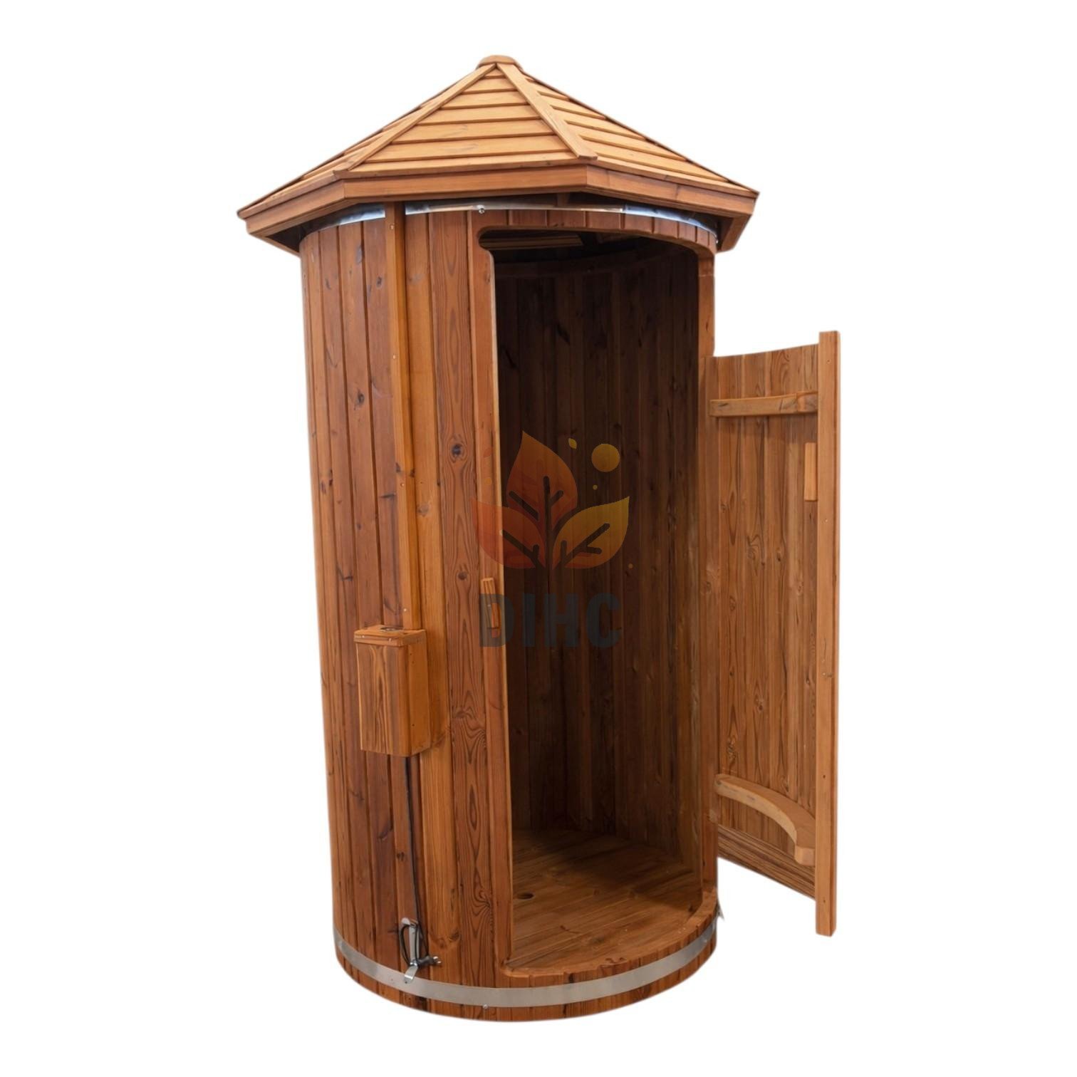 Rund utomhusdusch i trä Ø1.1 m