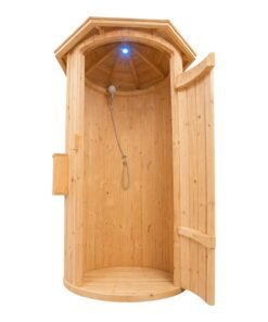 Rund utomhusdusch i trä Ø1.1 m