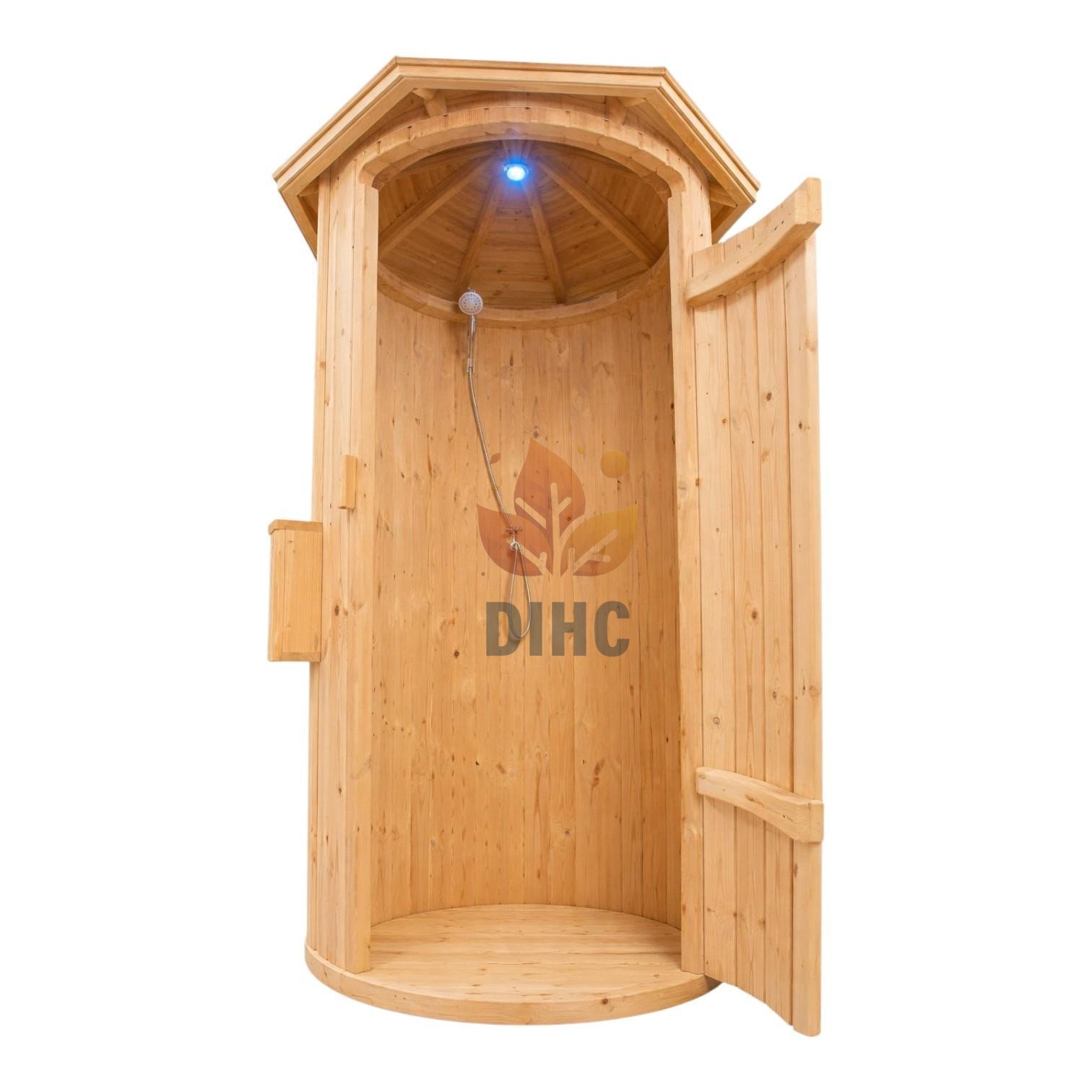 Rund utomhusdusch i trä Ø1.1 m