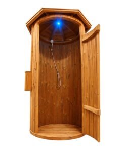 Rund utomhusdusch i trä Ø1.1 m