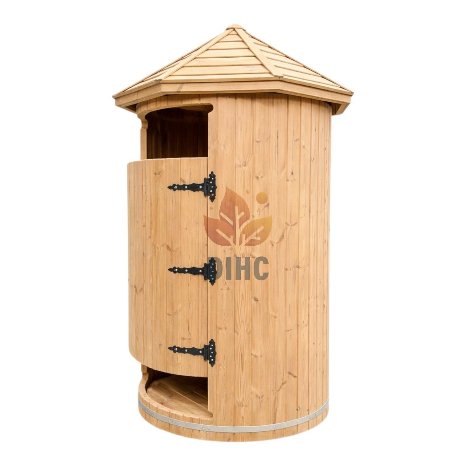 Rund utomhusdusch i trä Ø1.1 m