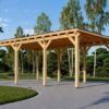 Modern träcarport med platt tak 3 × 6 m