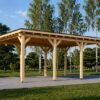Modern träcarport med platt tak 3 × 6 m