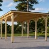 Modern träcarport med platt tak 3 × 6 m